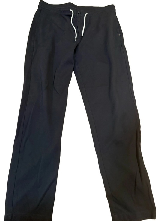 Vuori Pants - VUORI Solana Pant Twill Knit Size L Black Pull On Drawstring Pocket V450